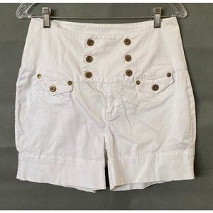 Sizzle Jeans Brand Shorts Junior Size 13 White Button Pocket Accents READ